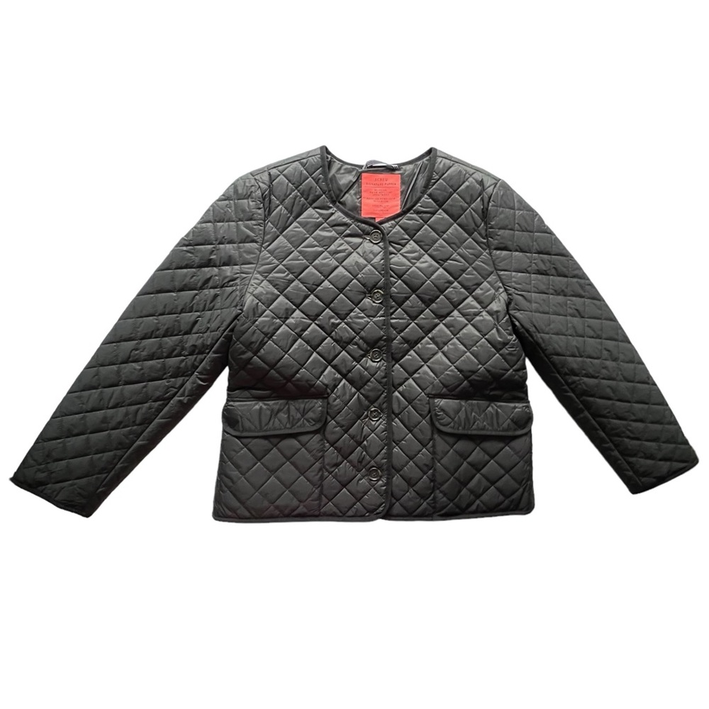J. Crew Black Quilted Lightweight Lady Jacket | 14 NEW - Picture 7 of 14